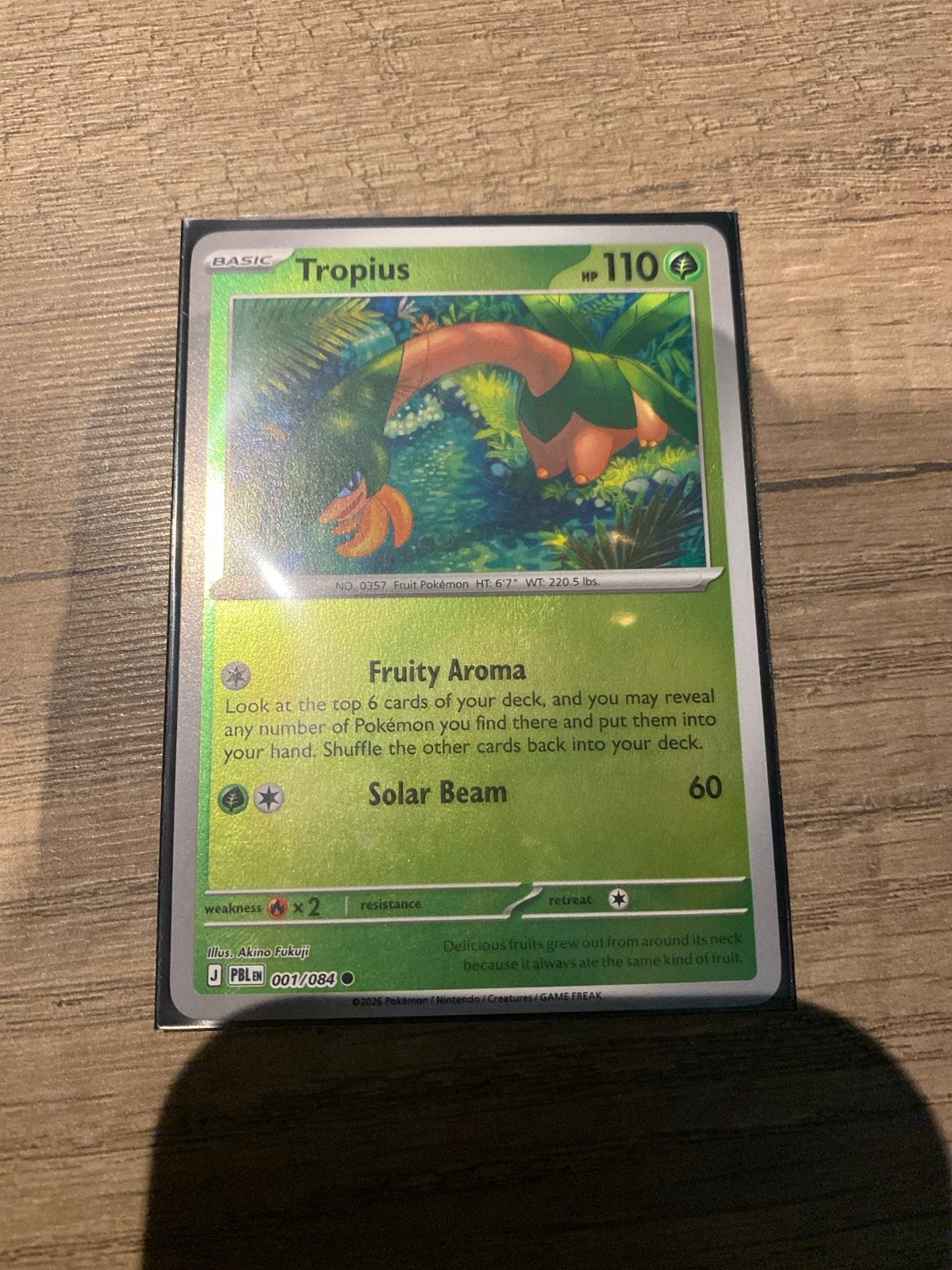Pokémon Kaart Tropius 001/084 J PBLEN, Ophalen, Zo goed als nieuw, Losse kaart