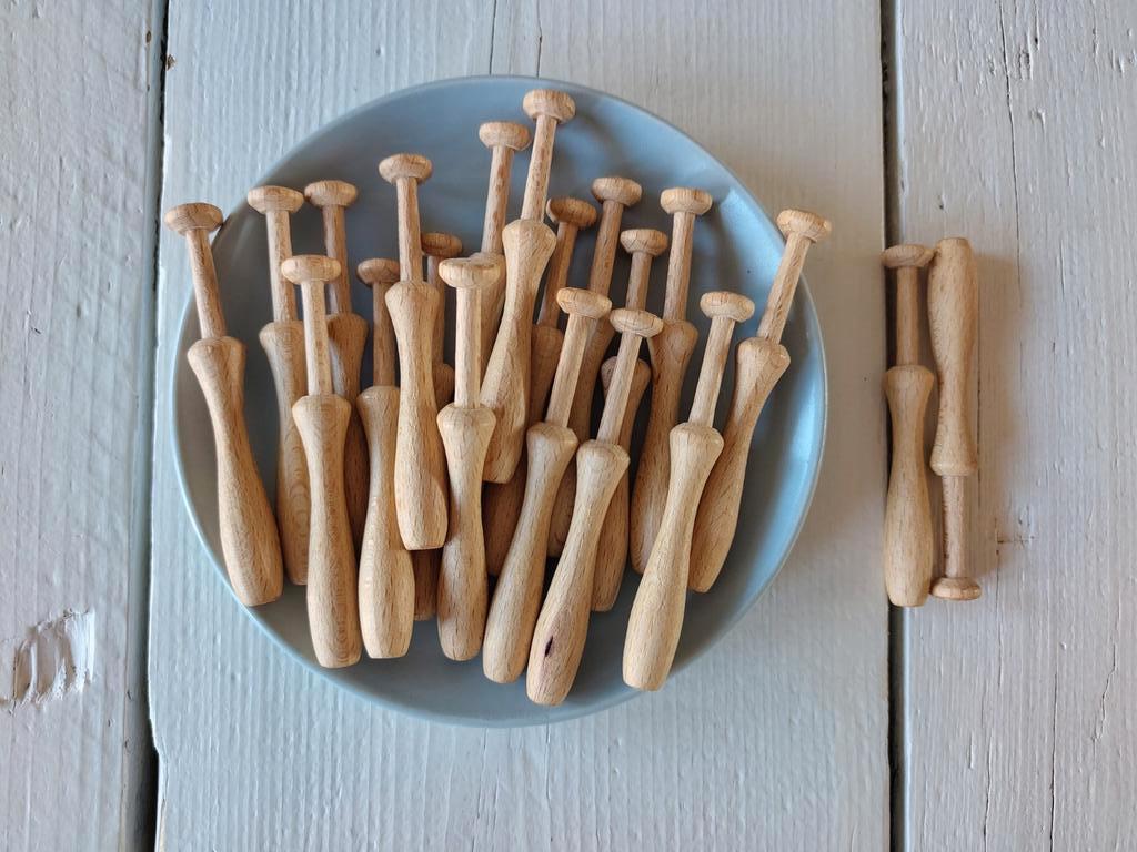 20 Prachtige kantklossen - 9 cm, ongelakt, Ophalen of Verzenden, Nieuw, Klos(sen)