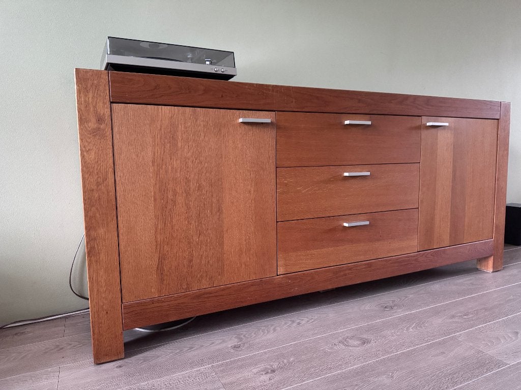 Eiken dressoir en buffetkast, Huis en Inrichting, Kasten | Dressoirs, Ophalen, Gebruikt, Met deur(en), 150 tot 200 cm