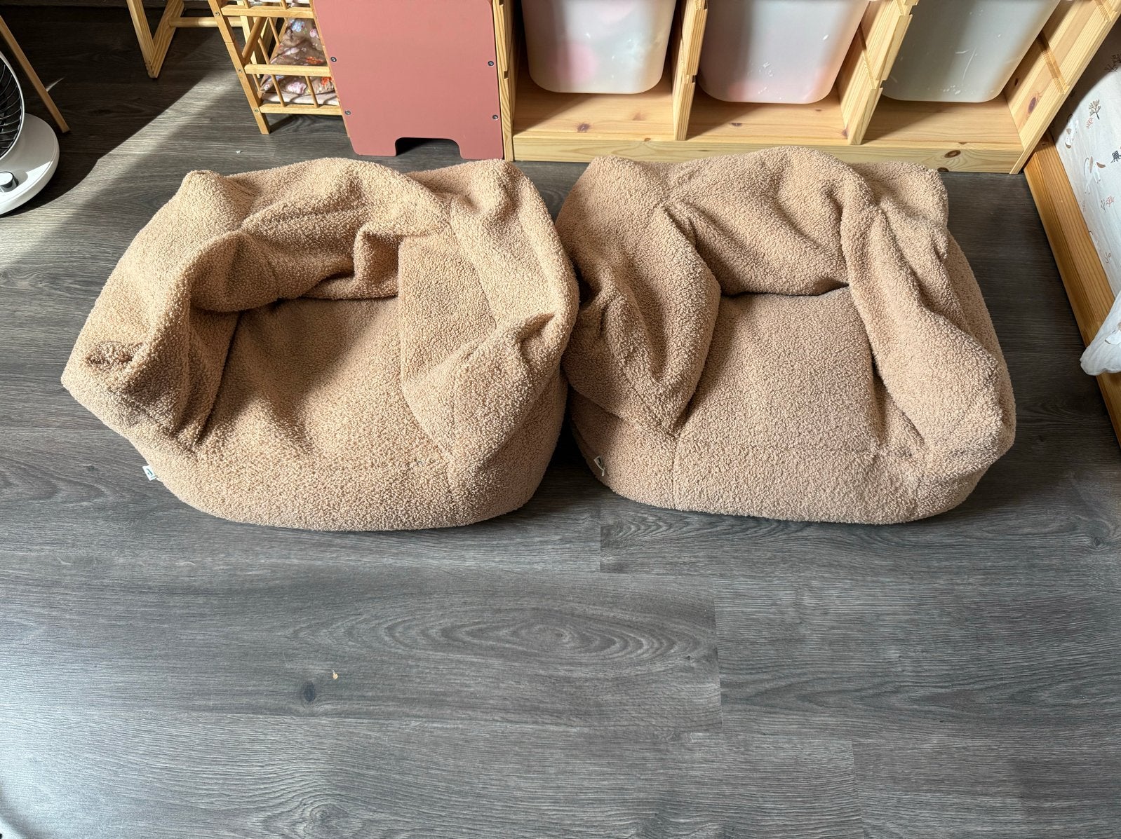 2x Jollein Zitzak Teddy Bear Beige - Zo goed als nieuw, Ophalen, Zo goed als nieuw, Beige, Zitzak