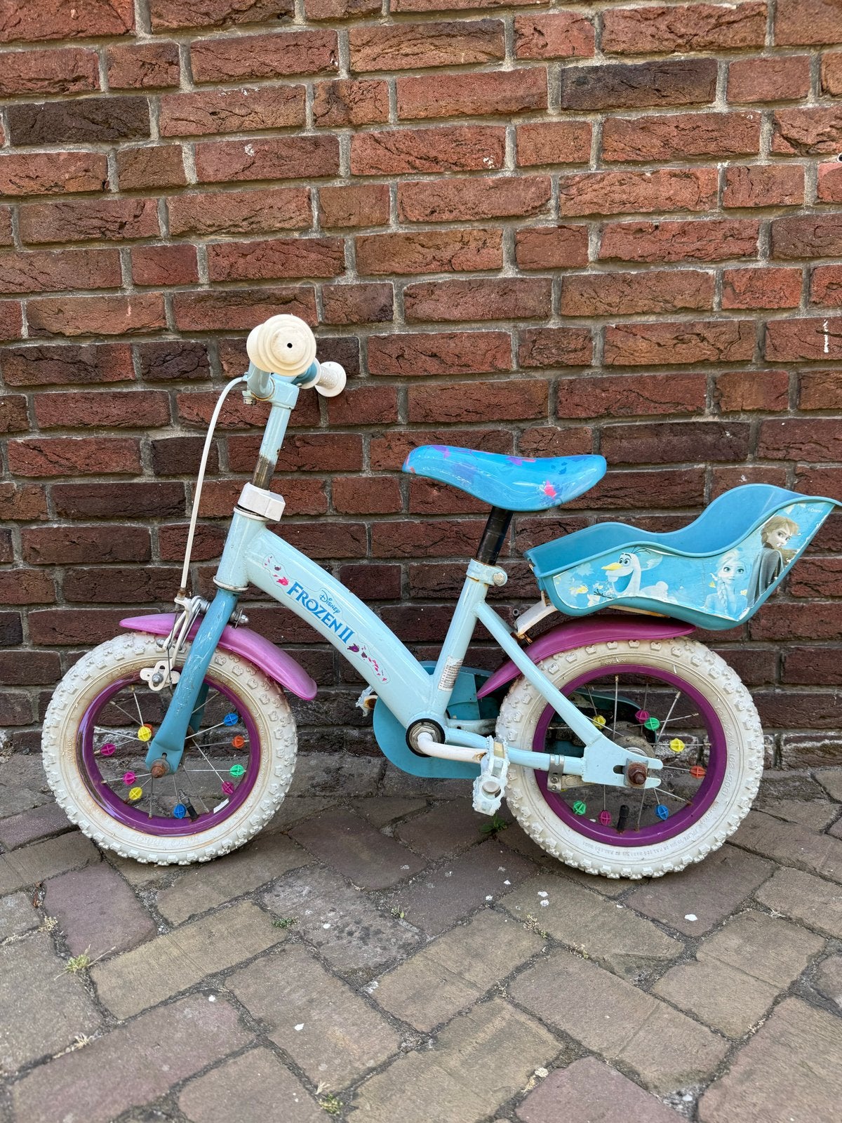 Kinderfiets Frozen Disney - Gebruikt, Fietsen en Brommers, Fietsen | Kinderfietsjes, Ophalen of Verzenden, Gebruikt, Velgrem, Minder dan 16 inch