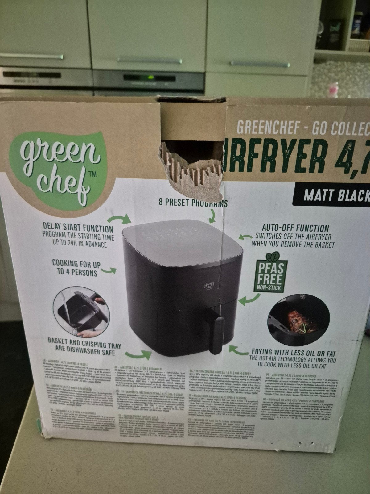 Foto 2 van GreenChef Go Collection Airfryer 4.7L Matt Black