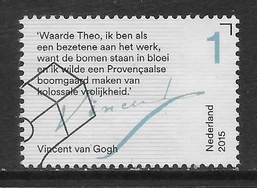 2015, Brieven schrijven, Tekst Vincent v Gogh [3316] (K1702), Postzegels en Munten, Ophalen of Verzenden