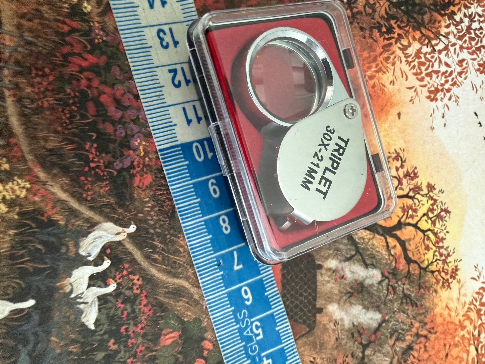 Triplet 30x-21mm Loep Vergrootglas met Opbergdoosje, Ophalen of Verzenden, Nieuw, Vergrootglas of Loep
