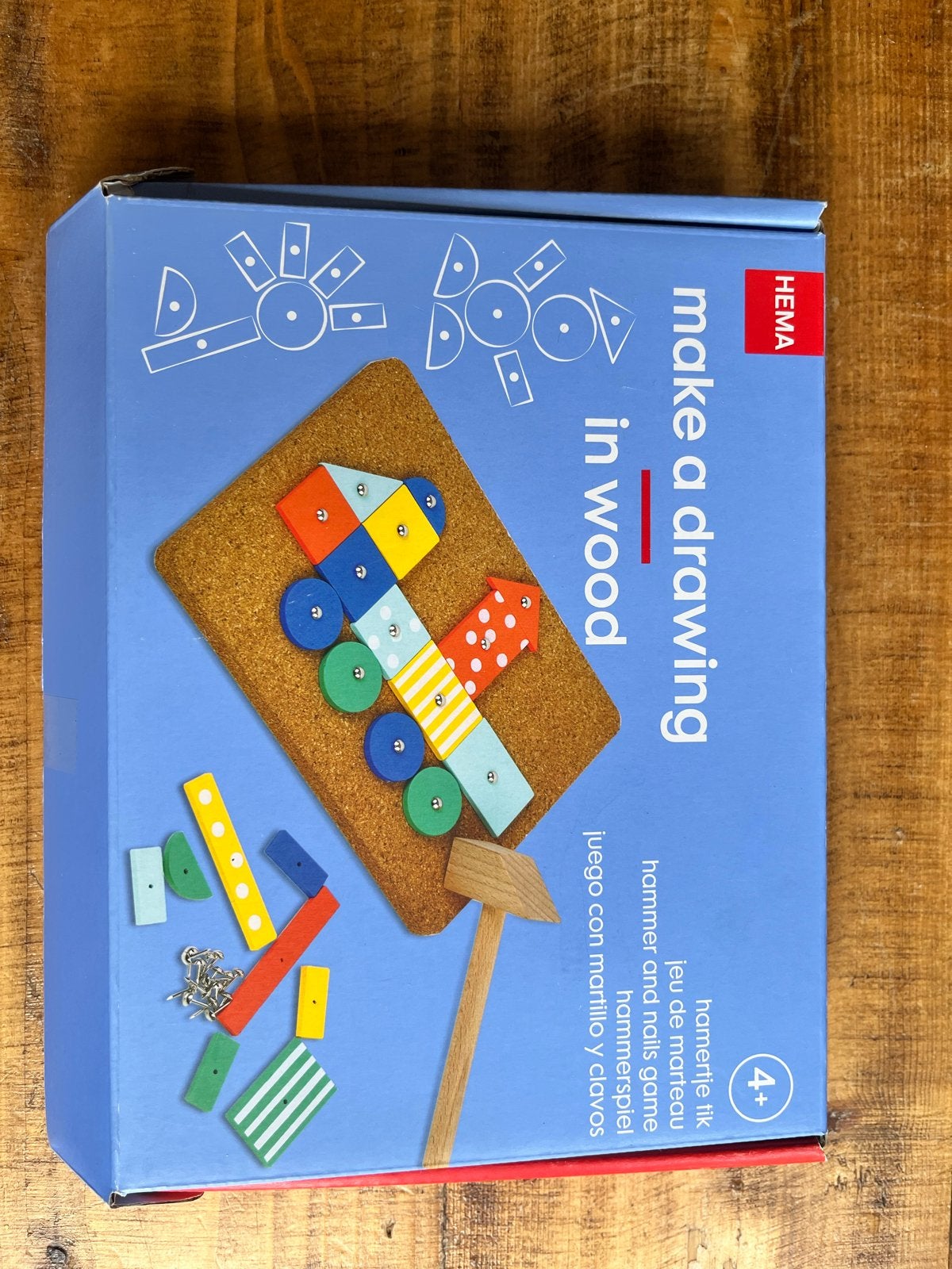 Hema Hamer en Spijker Speelset - Make a Drawing in Wood, Kinderen en Baby's, Speelgoed | Educatief en Creatief, Ophalen of Verzenden