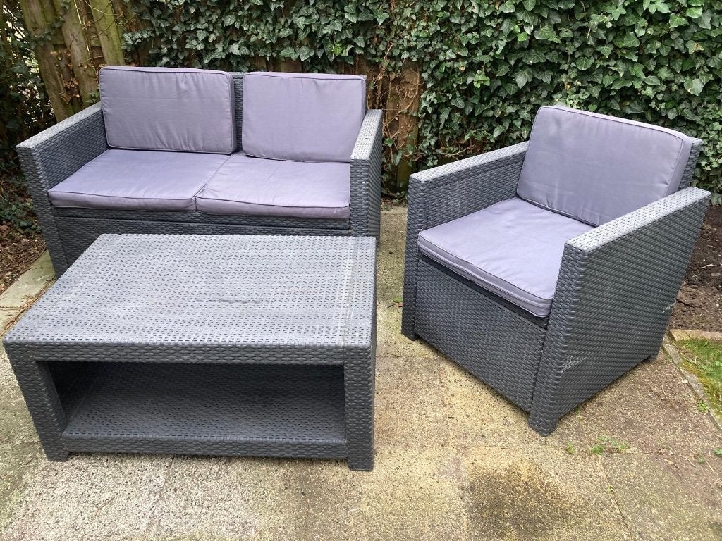 Gratis Tuinset wicker, Tuin en Terras, Tuinsets en Loungesets, Ophalen, Gebruikt, Wicker, Stoel