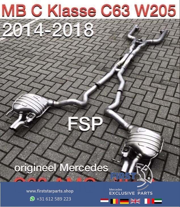 W205 C63 S AMG complete uitlaat origineel Mercedes C Klasse, Gebruikt, -, Ophalen of Verzenden, -