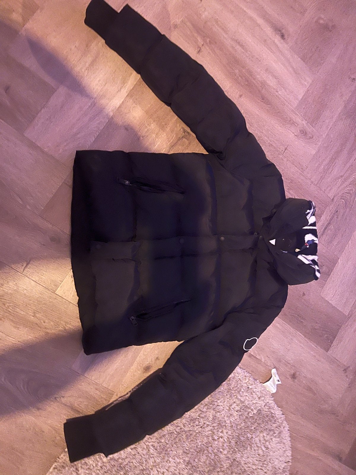 Moncler Puffer Jas Zwart met Moncler Kraag, Ophalen of Verzenden, Zo goed als nieuw, Maat 46 (S) of kleiner, Zwart