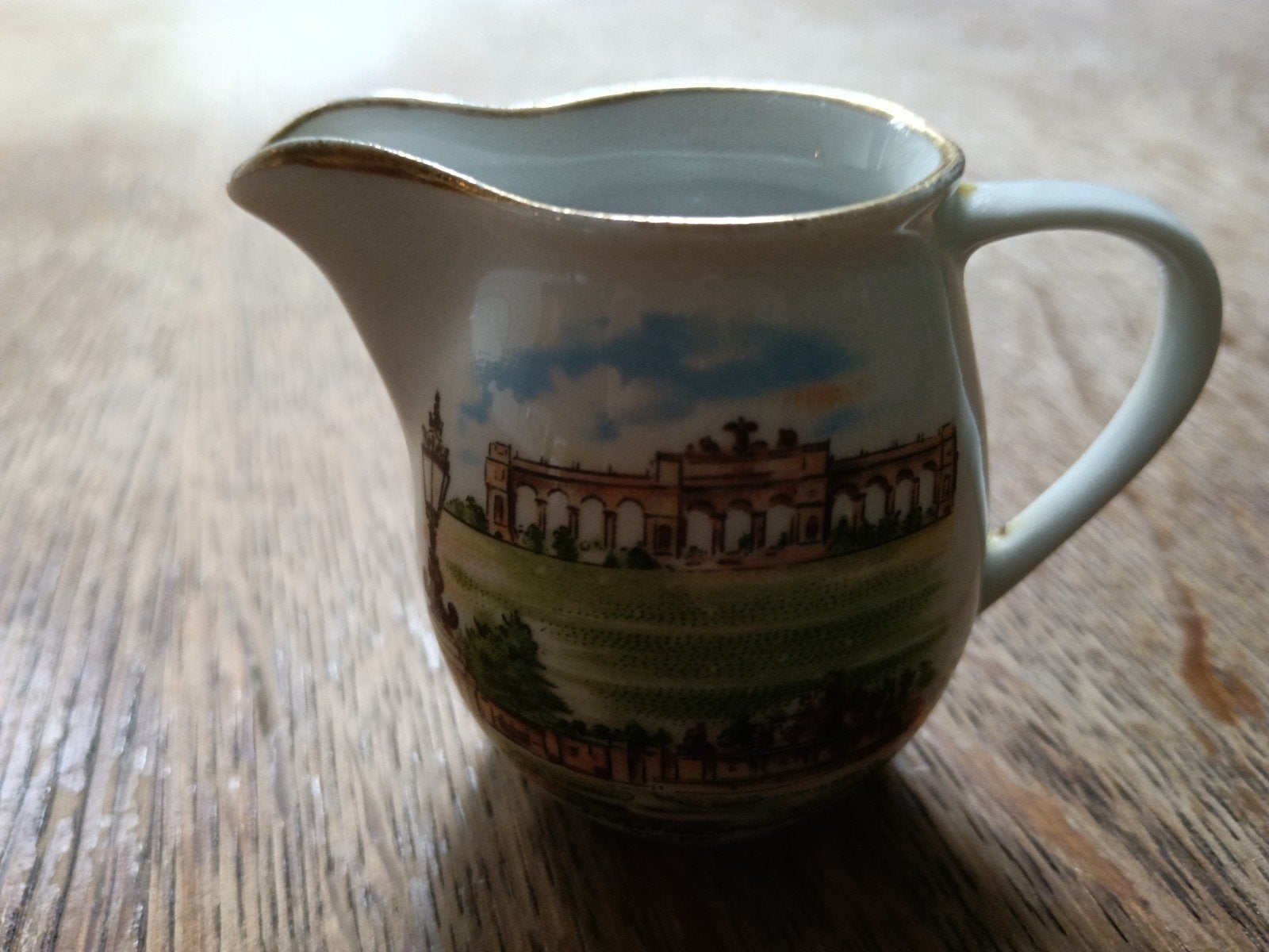Miniatuur melkkannetje met Schönbrunn decoratie, Antiek en Kunst, Ophalen of Verzenden
