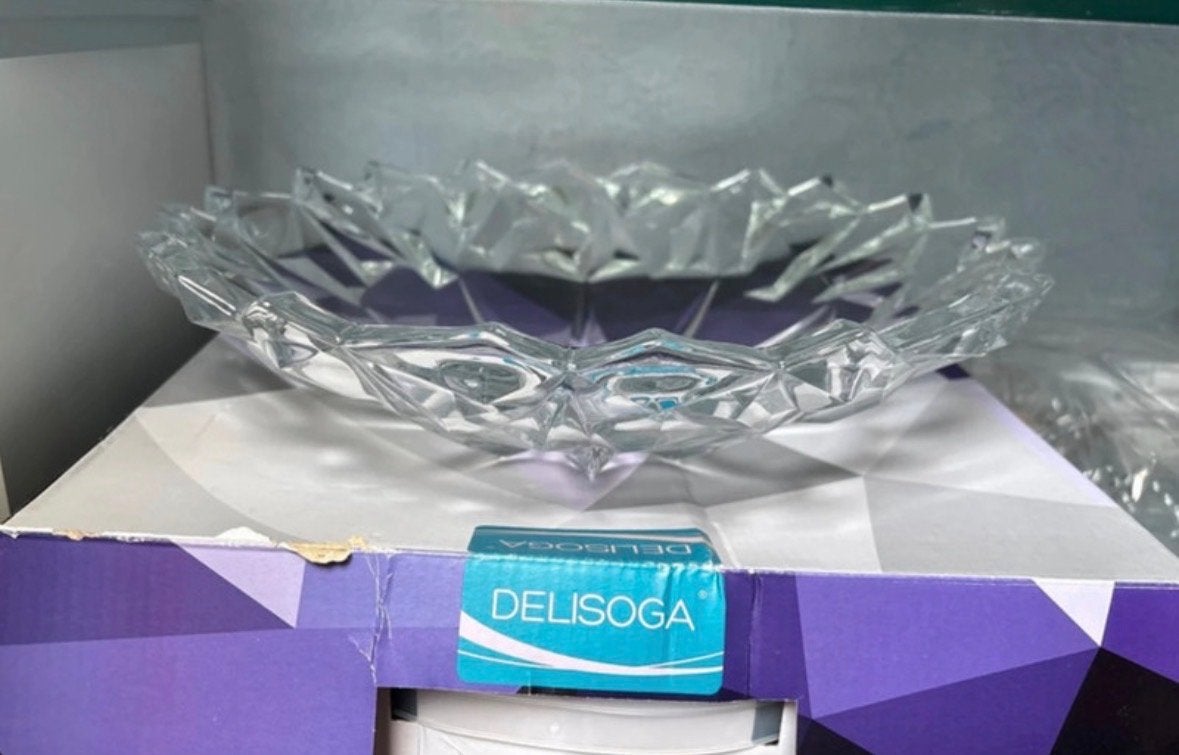 Glazen schaal - Delisoga, Schaal, Rond, Nieuw, Ophalen of Verzenden