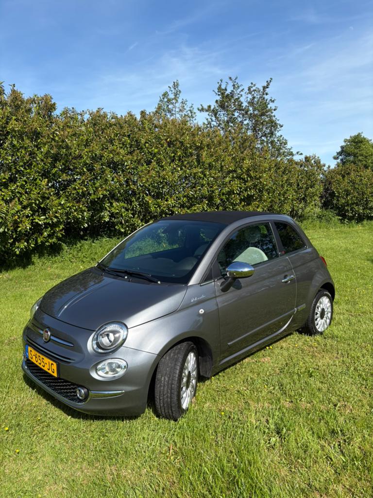 Fiat 500 Dolcevita Cabrio 1.0 70pk Hybrid 2023 Grijs, 40 €/maand, 4 stoelen, Leder en Stof, Origineel Nederlands