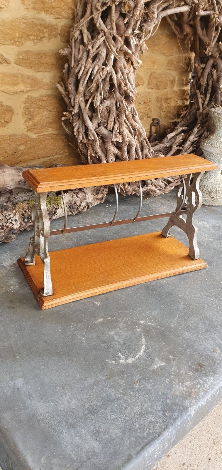 Franse vintage smeedijzeren winkel papierrolhouder, Ophalen of Verzenden