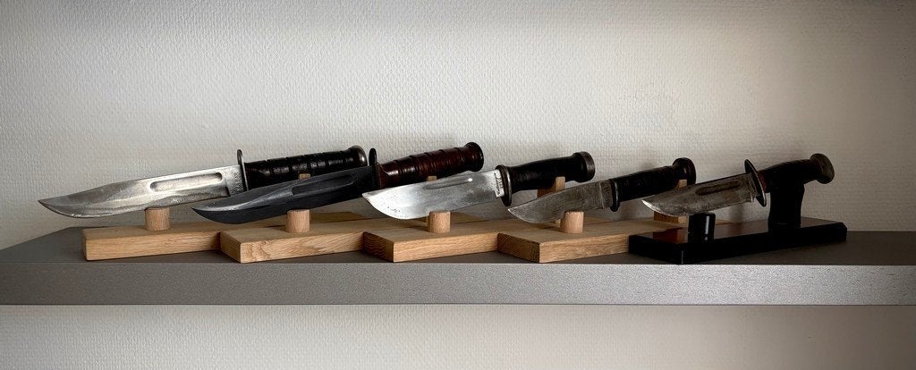 massief eikenhout messenstandaard mes knife zakmes messen, Ophalen of Verzenden, Nieuw
