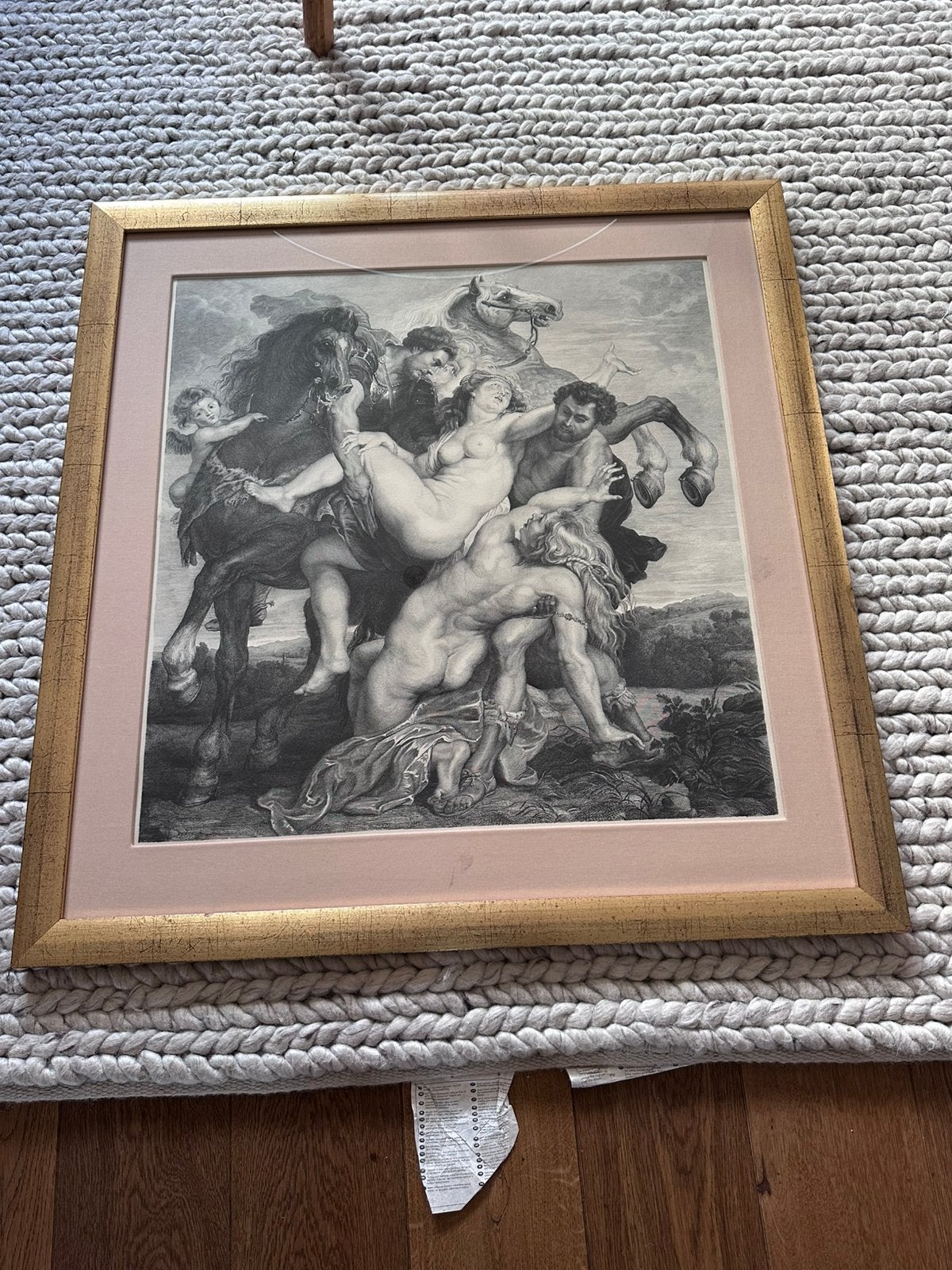 Rubens – De schaking van de Leucippiden., Antiek en Kunst, Ophalen, Ingelijst, Mythologie, 82 cm