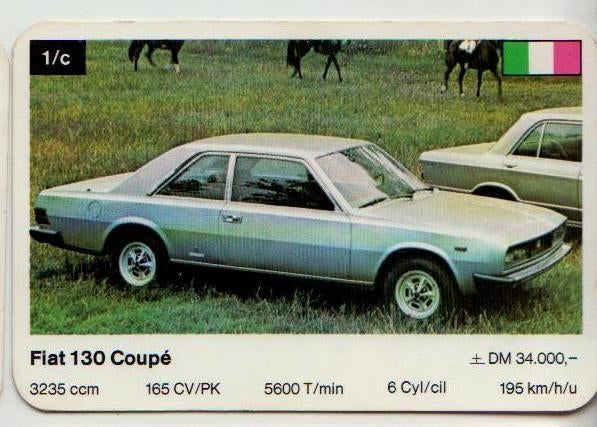 Kw422 autokaartje fiat 130 coupe, Ophalen of Verzenden, Zo goed als nieuw, Auto's