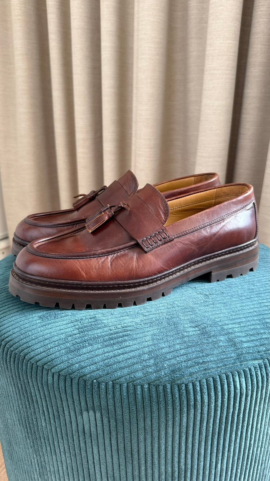 Bobbies Roy loafers – maat 44 – pull-up leer – 3x gedragen, Loafers, Bruin, Ophalen of Verzenden, Zo goed als nieuw