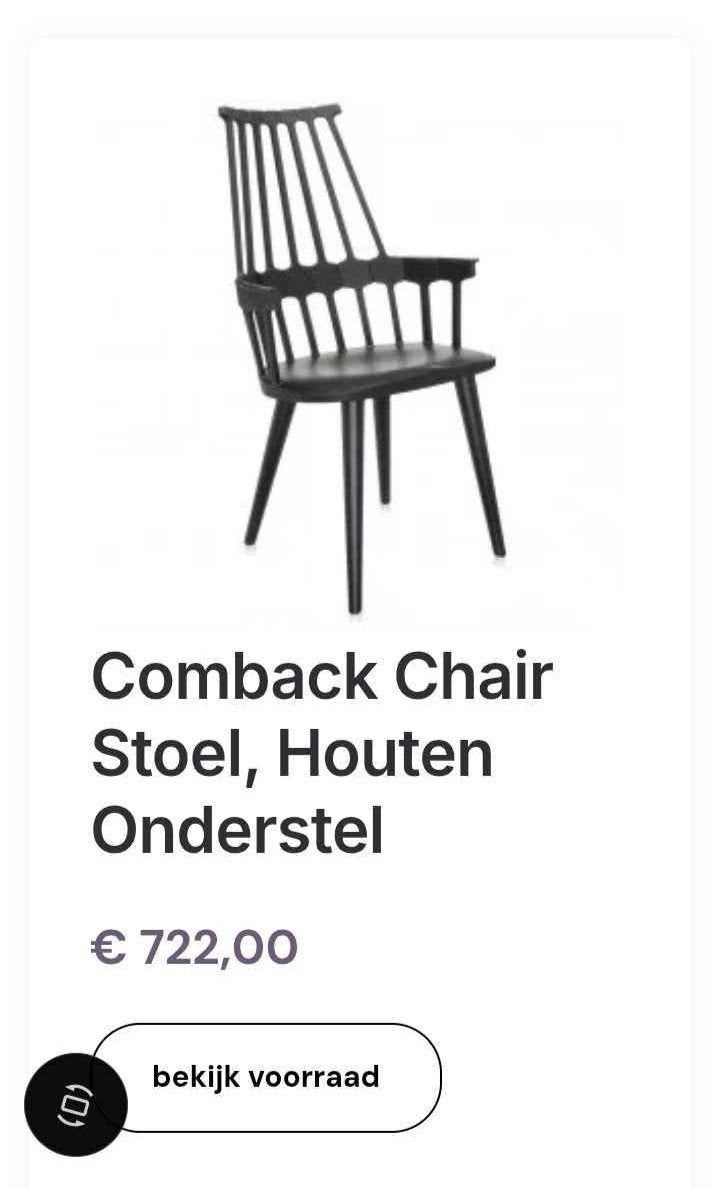 Kartell Comeback stoel - Prachtig design, Huis en Inrichting, Fauteuils, Ophalen, Zo goed als nieuw, Hout, Design