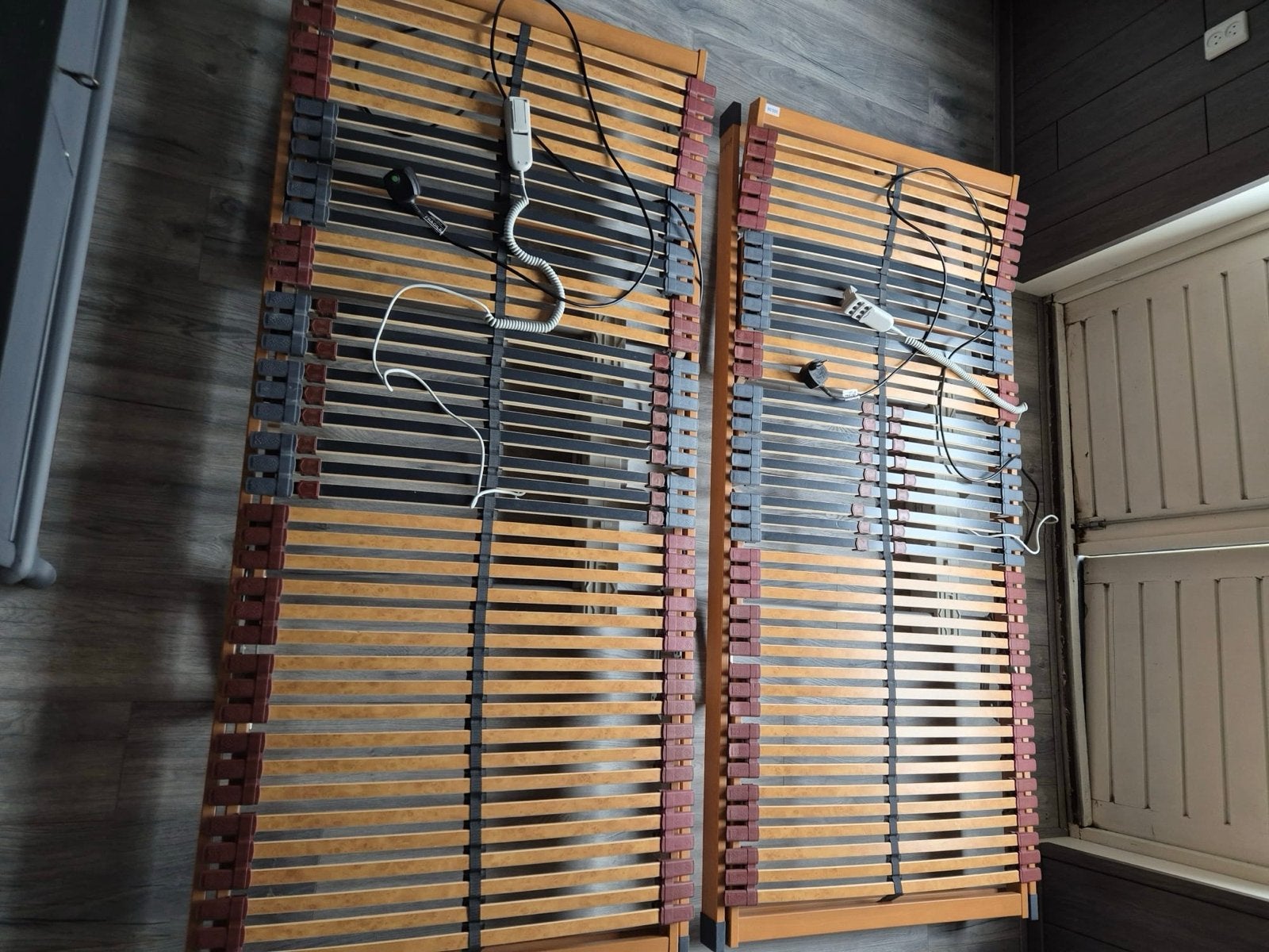 Elektrische lattenbodems 90x200 cm (set van 2), Ophalen, 90 cm, Eenpersoons, 200 cm