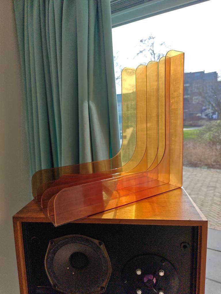 Vintage LP houder - Oranje plexiglas, Cd's en Dvd's, Vinyl | Overige Vinyl, Ophalen of Verzenden, Gebruikt, 12 inch