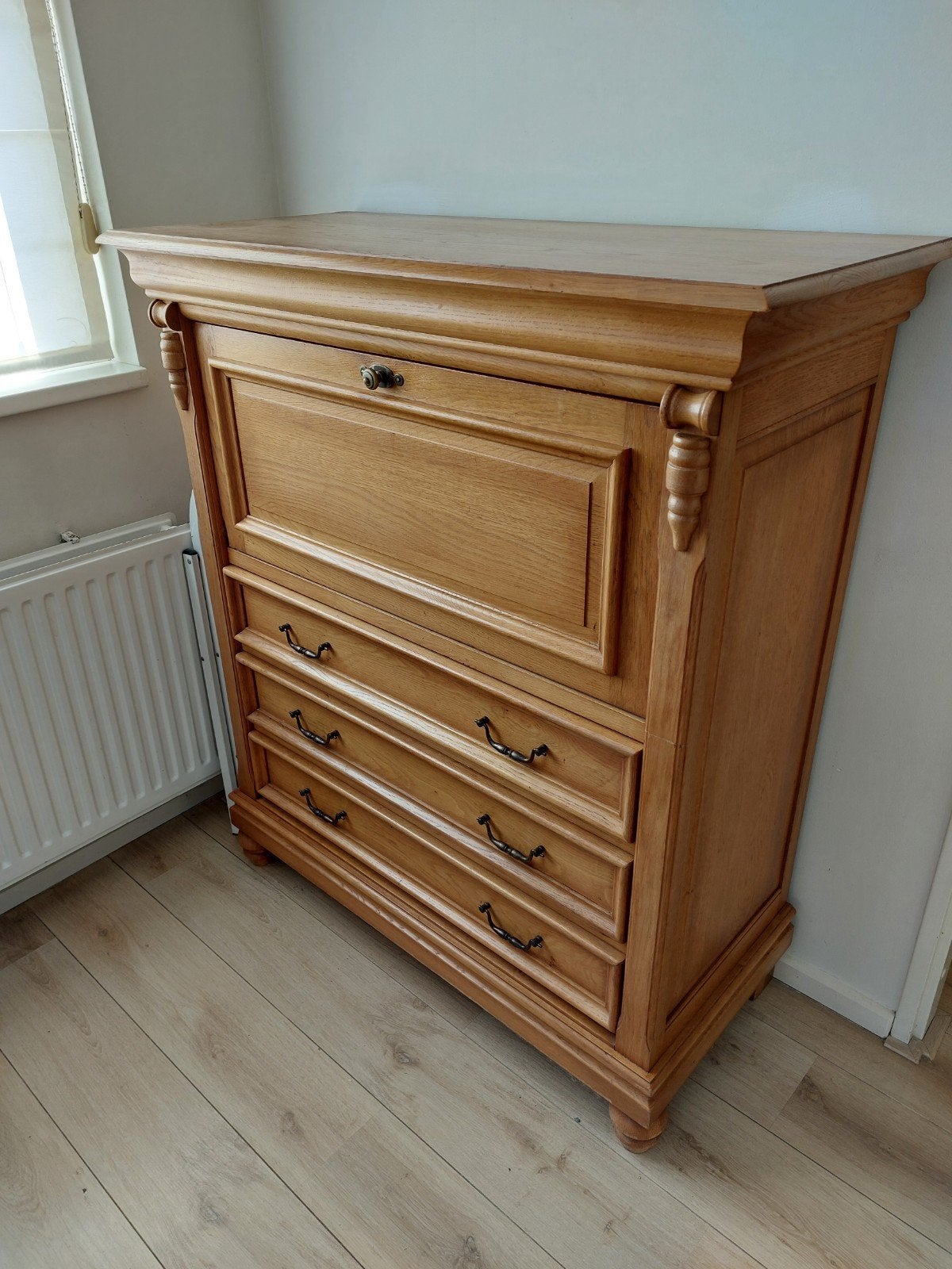 secretaire, Huis en Inrichting, Kasten | Ladekasten, Ophalen, 100 tot 150 cm, 100 tot 150 cm, Eikenhout