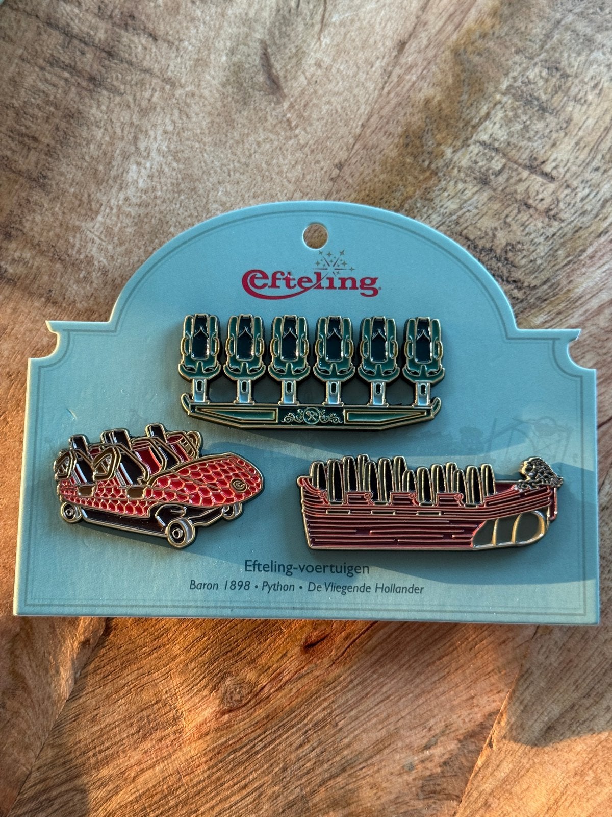 Voertuigen pins set -efteling, Verzamelen, Efteling, Ophalen of Verzenden, Nieuw, Button of Speldje