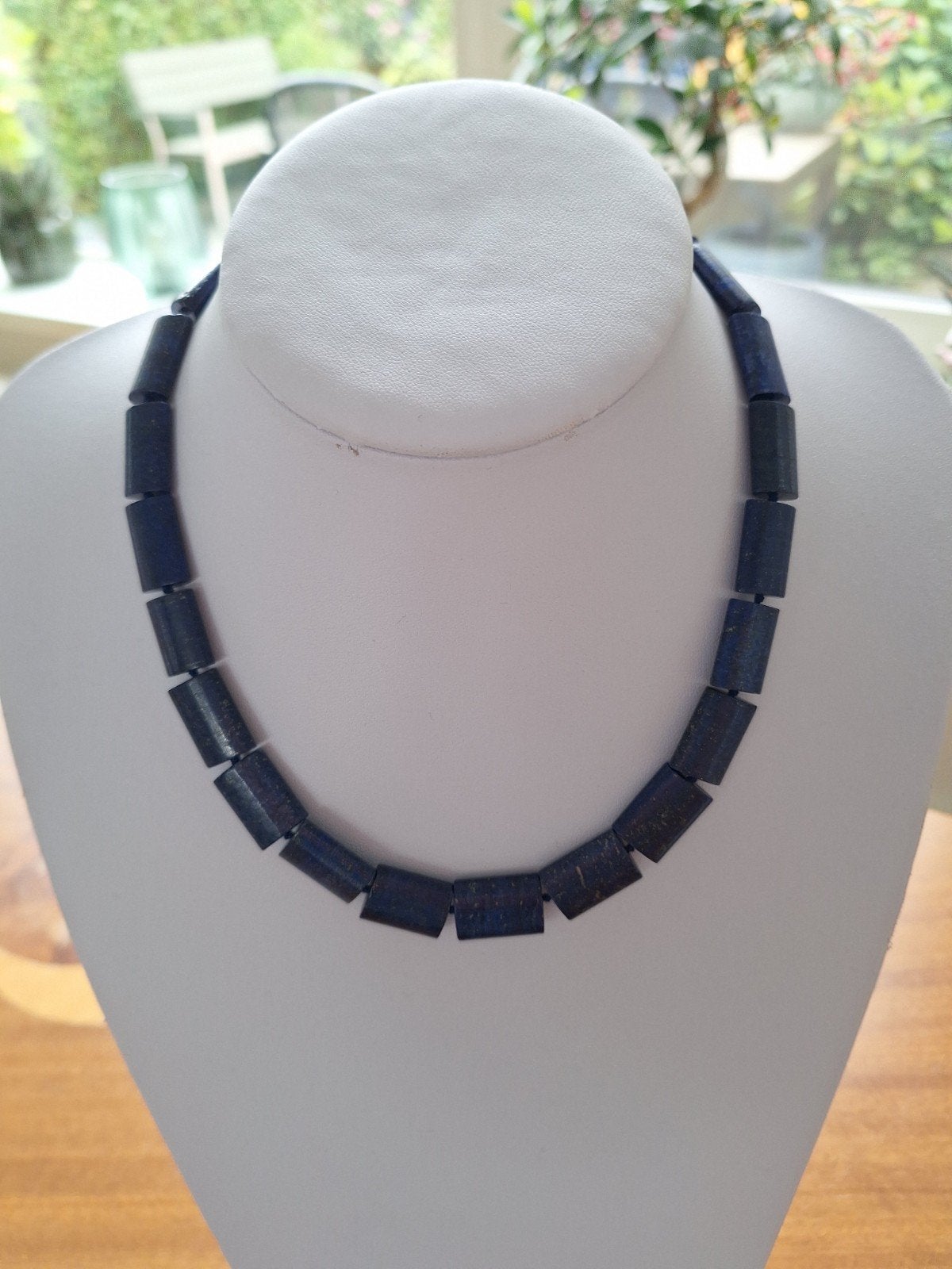 Lapis Lazuli, handgeknoopt collier, Ophalen of Verzenden, Blauw, Steen of Mineraal