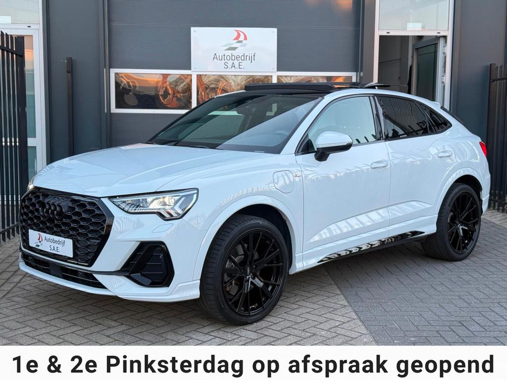 Audi Q3 Sportback 45 TFSI e 3x S-Line MATRIX PANO SFEER TREK, Gebruikt, Euro 6, Leder en Stof, Wit