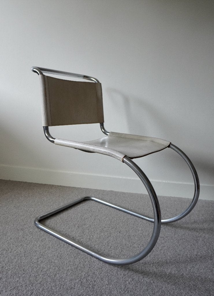 M10 Mies van der Rohe M10 leer buisstoel stoel l70er Knoll??, Ophalen, Gebruikt, Wit, Eén