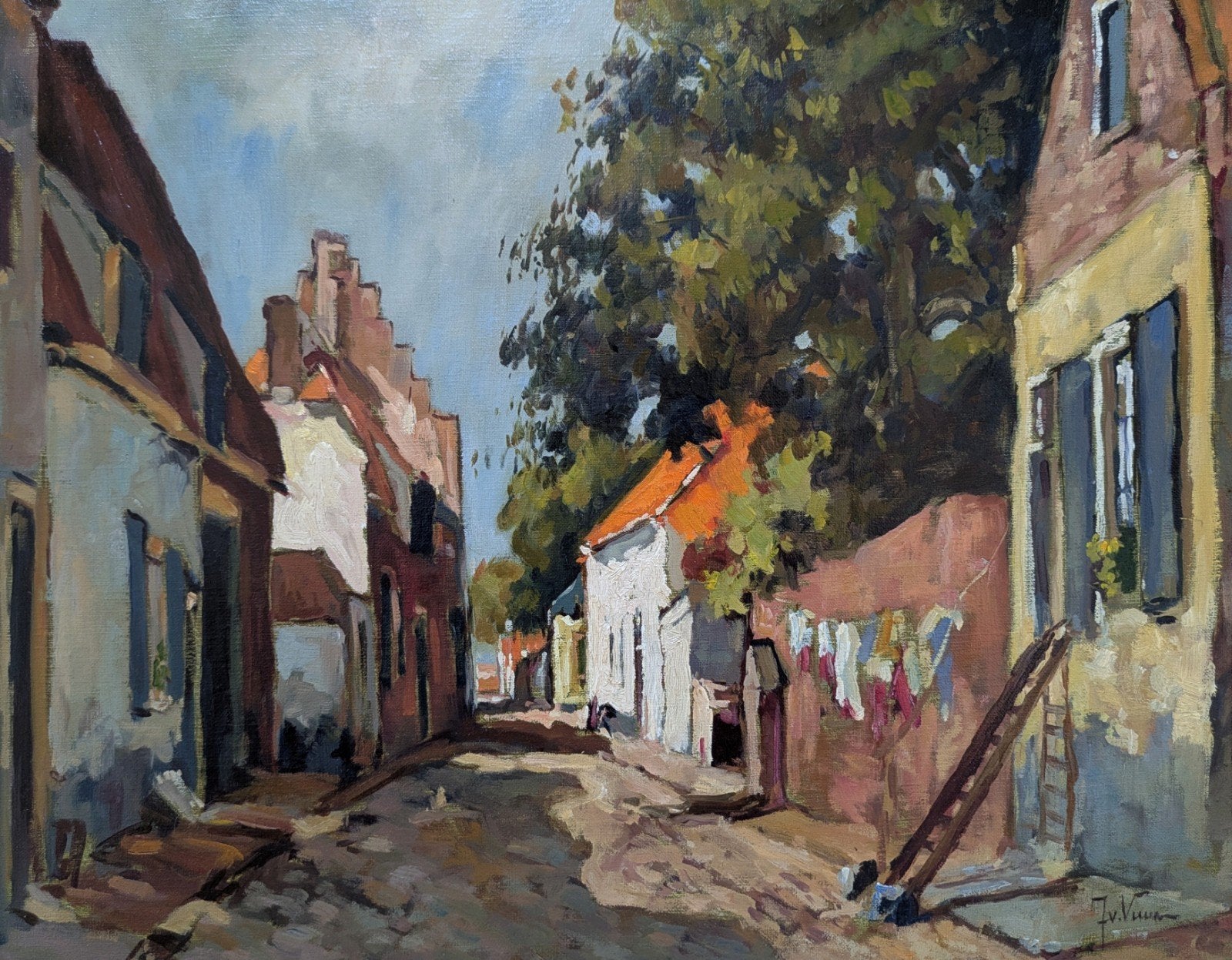 JAN VAN VUUREN | Schapesteeg te Elburg, Antiek en Kunst, Kunst | Schilderijen | Klassiek, Ophalen