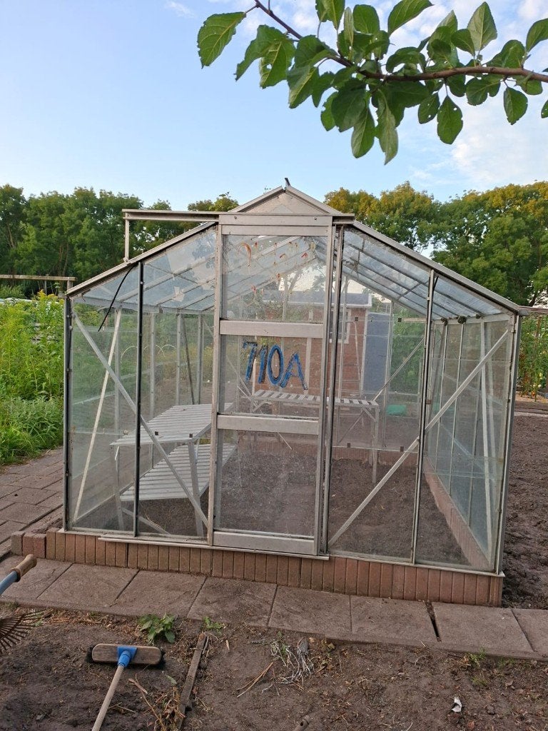 Tuinkas te koop - 195x250x260 cm - aluminium en glas, Ophalen, Gebruikt, Kweekkas, Glas