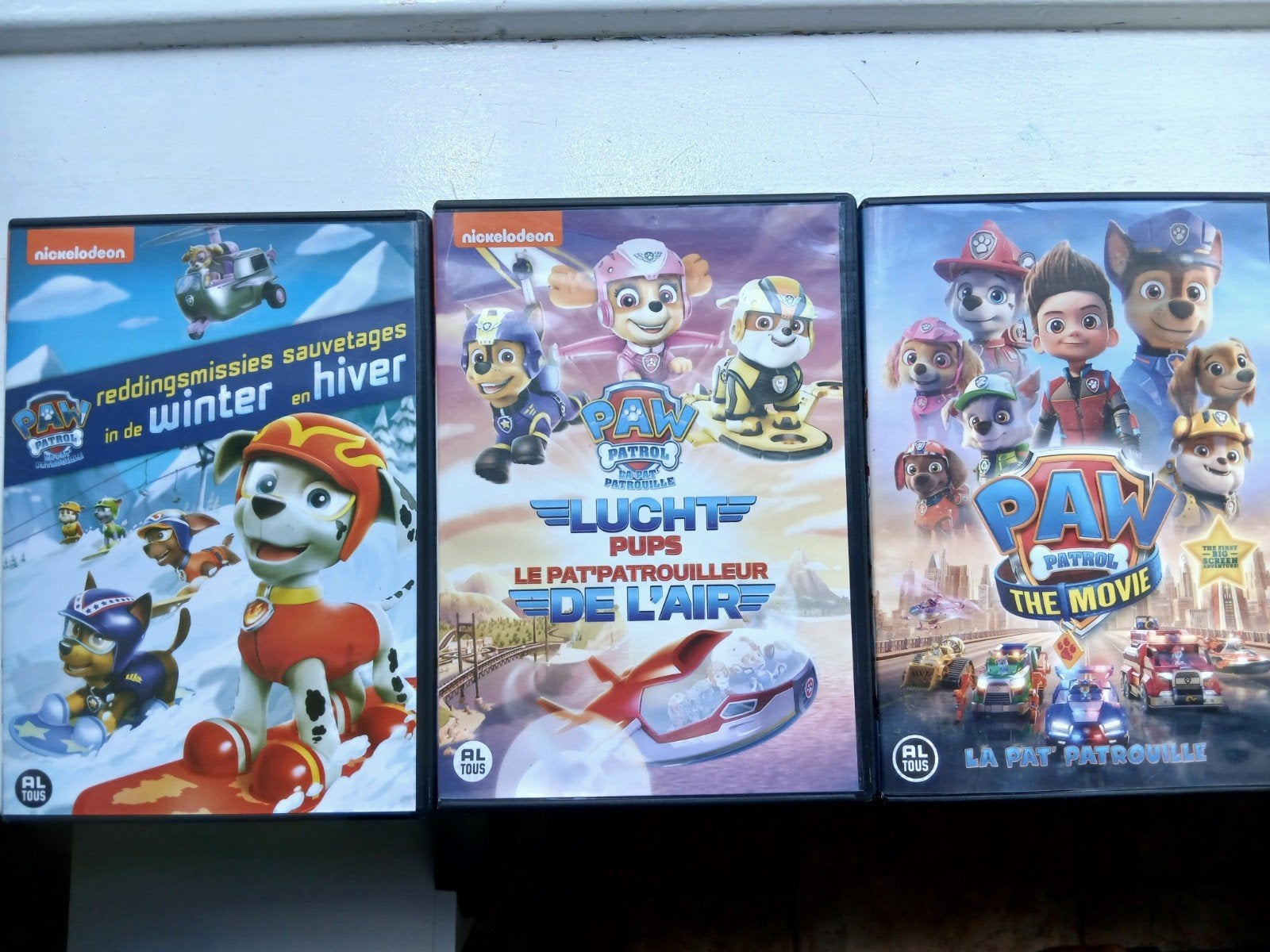 3 DVD's van Paw patrol incl de film, Ophalen of Verzenden, Gebruikt