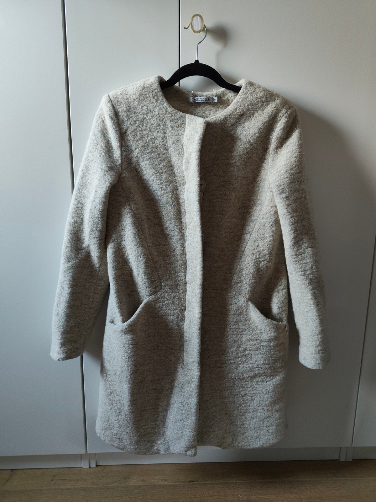 Beige halflange wollen jas van Quiosque, Kleding | Dames, Beige, Qui, Ophalen of Verzenden, Maat 36 (S)