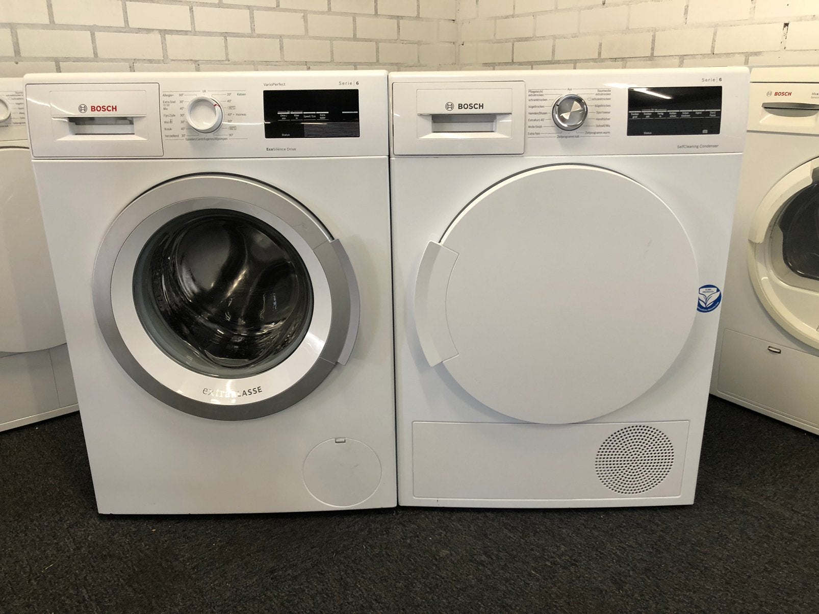 SET Wasmachine en Warmtepomp droger Bosch Serie6 A+++, Witgoed en Apparatuur, Wasmachines, Ophalen, 6 tot 8 kg, Minder dan 85 cm