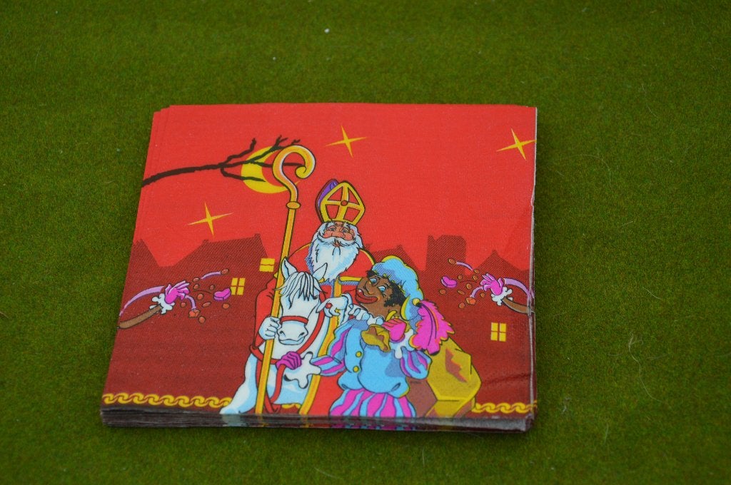 stapel ongebruikte Vintage Sinterklaas en Piet servetten 16s, Diversen, Ophalen of Verzenden, Nieuw