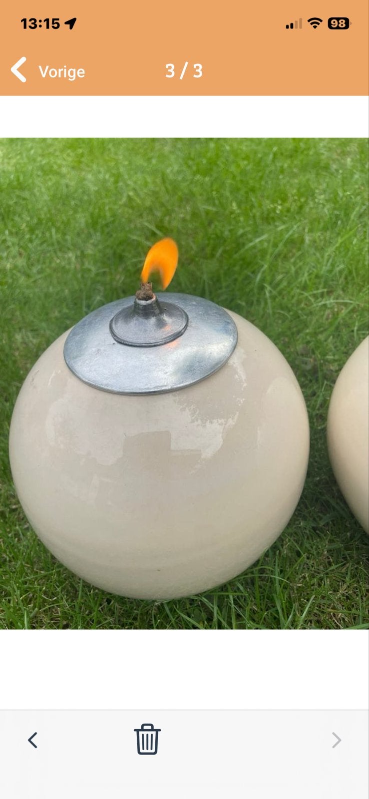 Set van 2 / Olielampen, Ophalen, Zo goed als nieuw, Netvoeding, Minder dan 50 watt