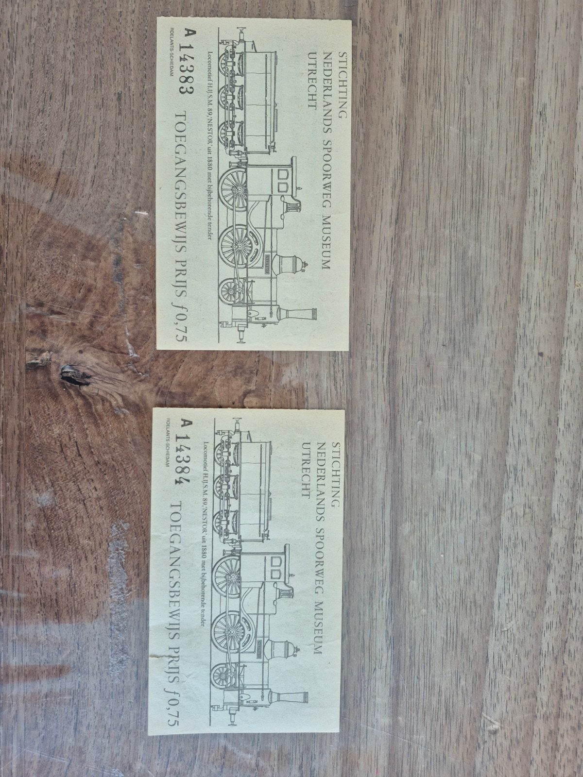 Tickets spoorwegmuseum vintage, Twee personen, Ticket of Toegangskaart