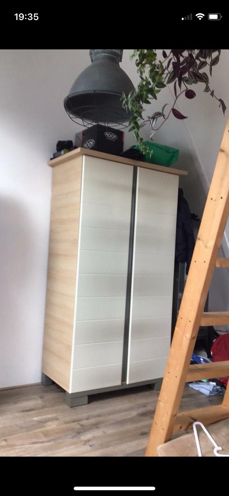 Kleding kast , ecru/ beuken., Ophalen, Met deur(en), Gebruikt, 100 tot 150 cm