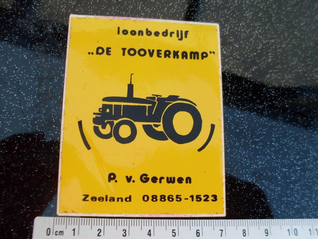 sticker P. van Gerwen loonbedrijf de tooverkamp zeeland logo, Verzamelen, Verzenden, Zo goed als nieuw, Bedrijf of Vereniging