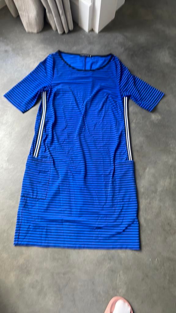Blauw gestreept jurkje van Studio Anneloes. M. Travelstof, Maat 38/40 (M), Blauw, Ophalen of Verzenden, Zo goed als nieuw