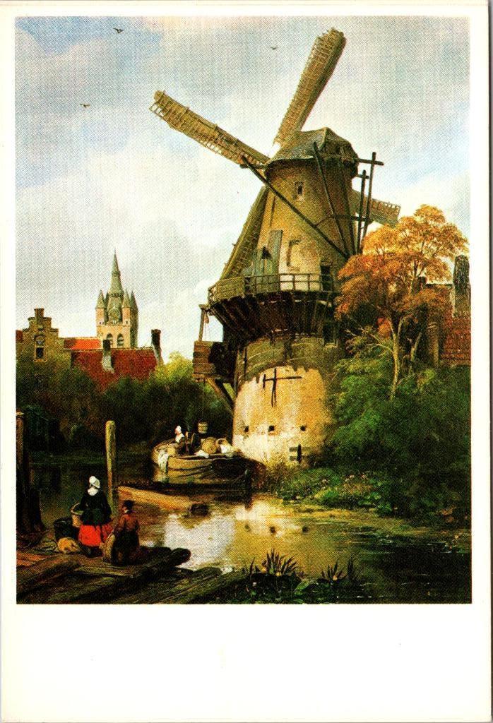 Molen met gezicht op Delft, Verzamelen, Verzenden, Voor 1920, Ongelopen, Zuid-Holland