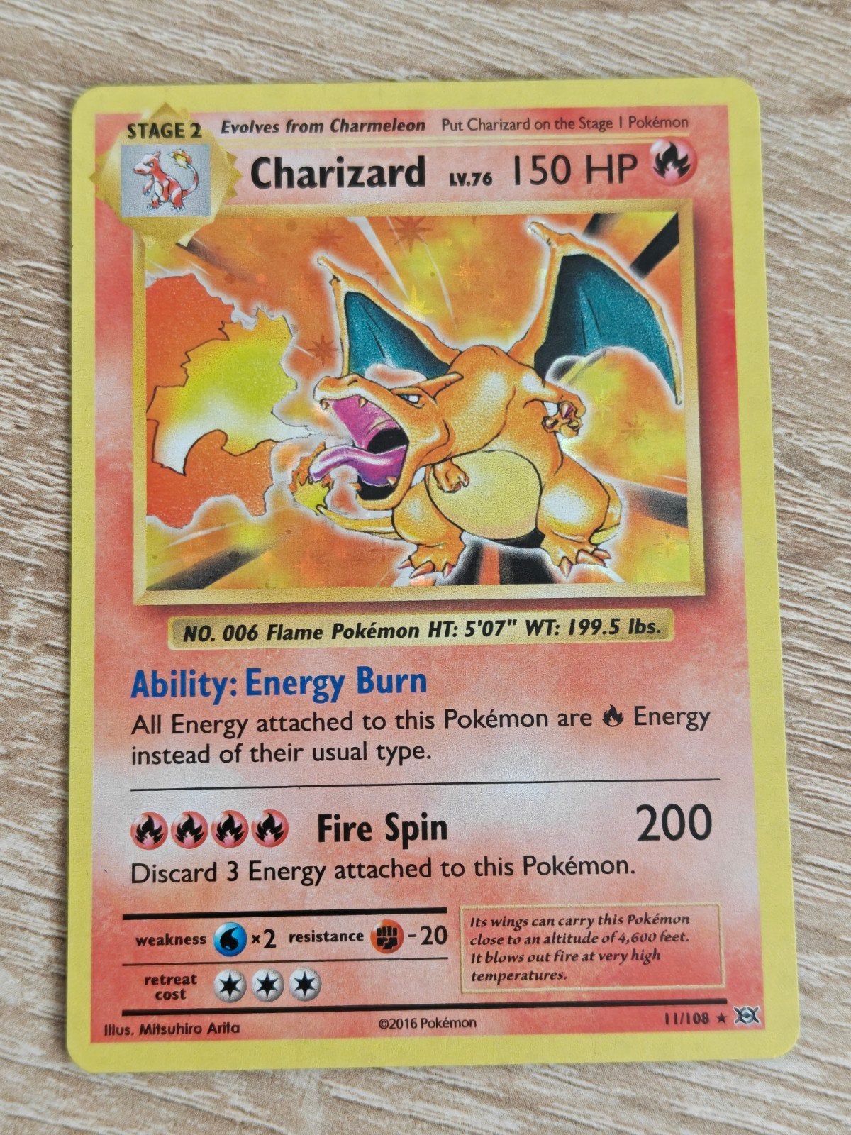 Charizard Pokémon Kaart 11/108 XY Evolutions, Ophalen of Verzenden, Gebruikt, Losse kaart