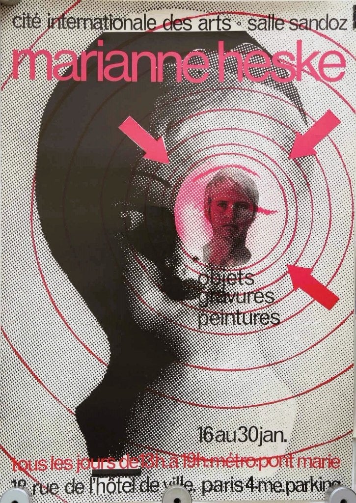 Marianne Heske exhibition poster "Objets Gravures Peintures", Ophalen, A1 t/m A3, Overige onderwerpen, Rechthoekig Staand
