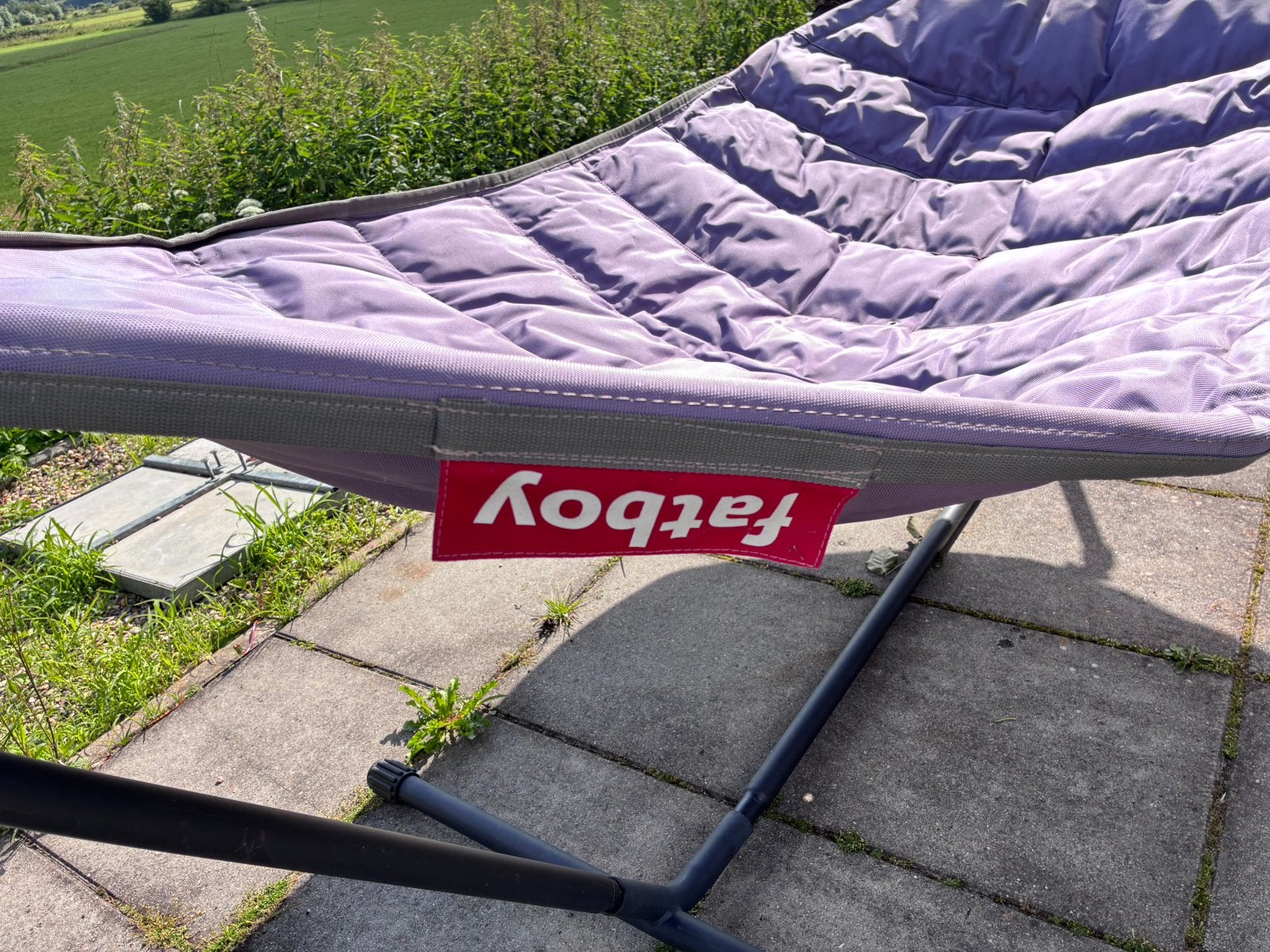 Hangmat fatboy (headdemock), Tuin en Terras, Hangmatten, Ophalen, Zo goed als nieuw, Buiten, Met standaard