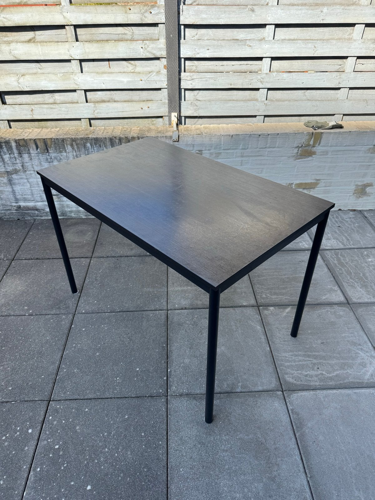 IKEA SANDSBERG eettafel zwart 110x67 cm, Ophalen, Gebruikt, 100 tot 150 cm, 50 tot 100 cm