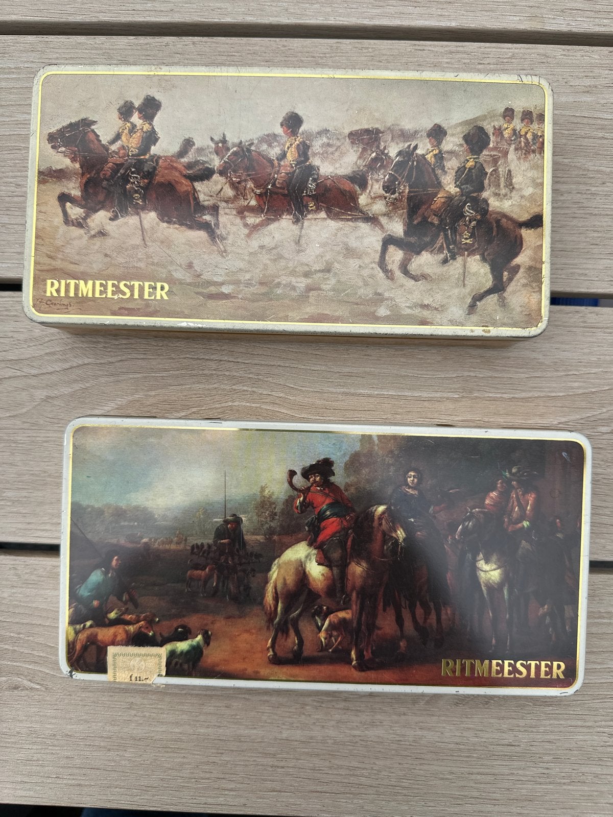 2 Ritmeester No. 777 sigarenblikken - Vintage, Ophalen of Verzenden, Gebruikt, Overige, Overige merken