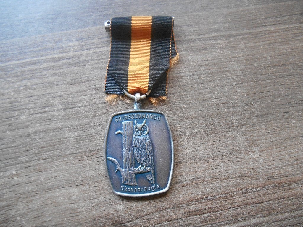 Medaille Gribskovmarch 1987 zilverkleurig, Ophalen of Verzenden, Overige materialen