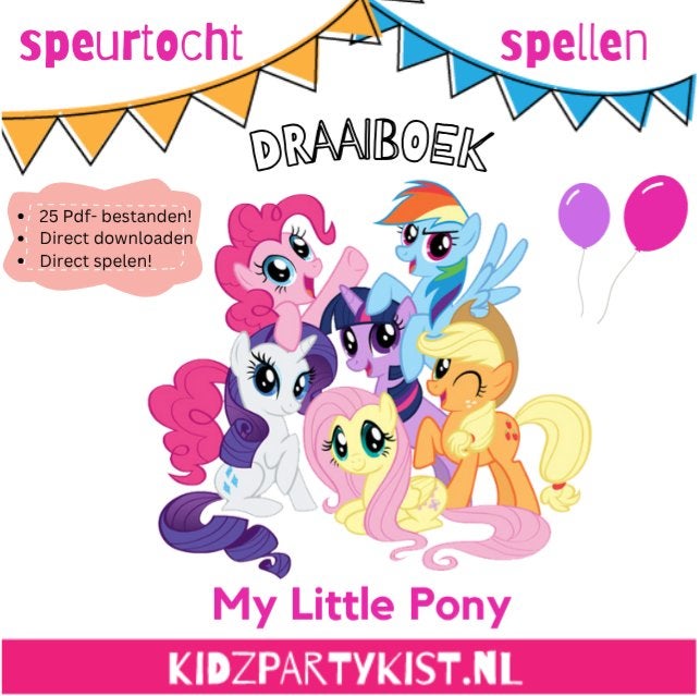 My Little Pony kinderfeestje draaiboek, speurtocht & spellen, Ophalen, Nieuw
