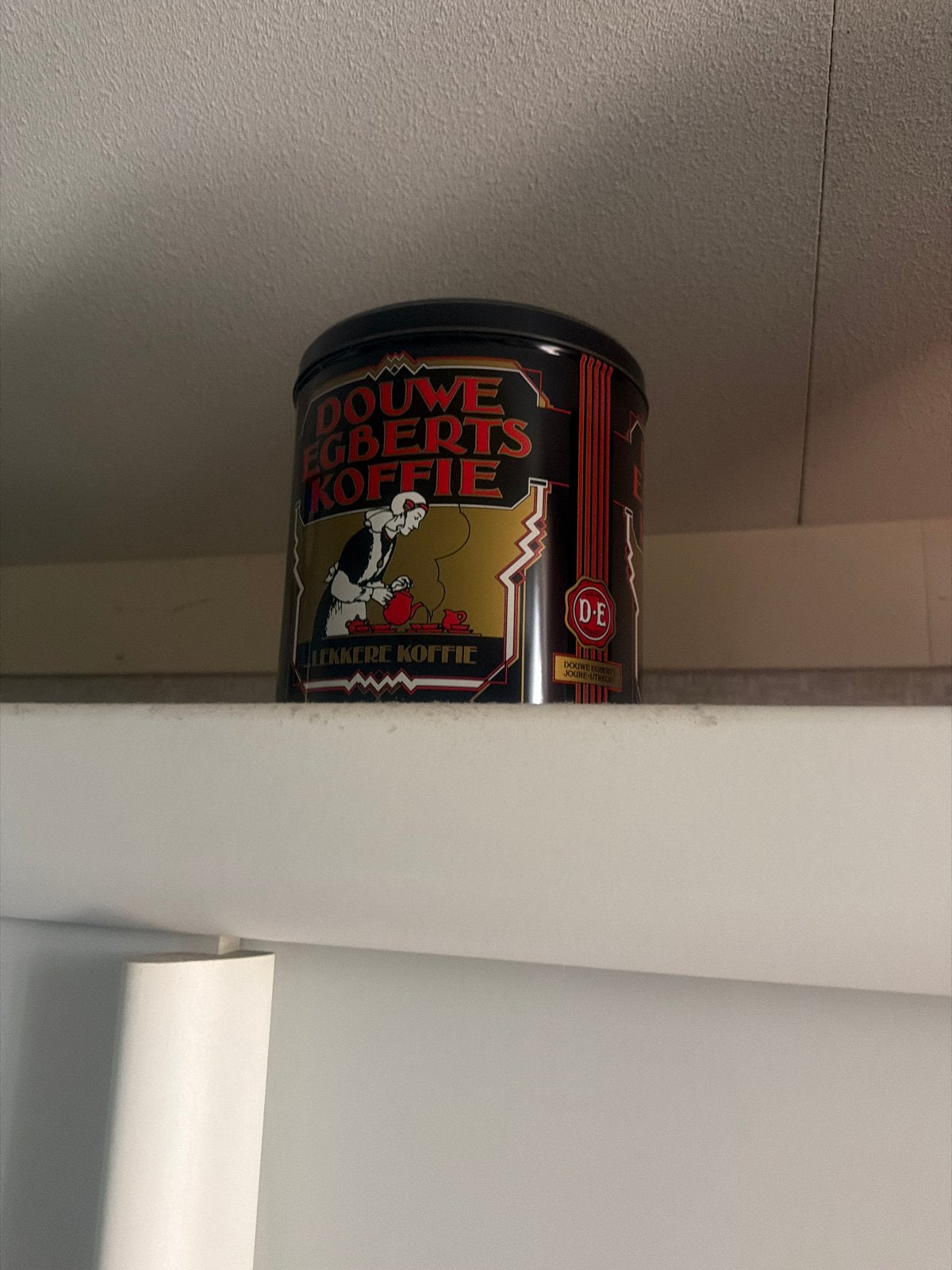 Vintage Douwe Egberts Koffieblik - Zwart/Goud, Ophalen of Verzenden