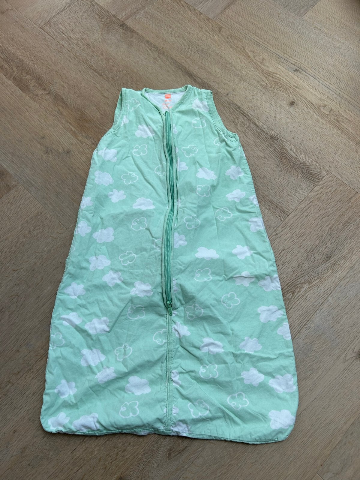 Hema slaapzak 68/80 met wolkenprint, Groen, Gebruikt, Hema, Slaapzak