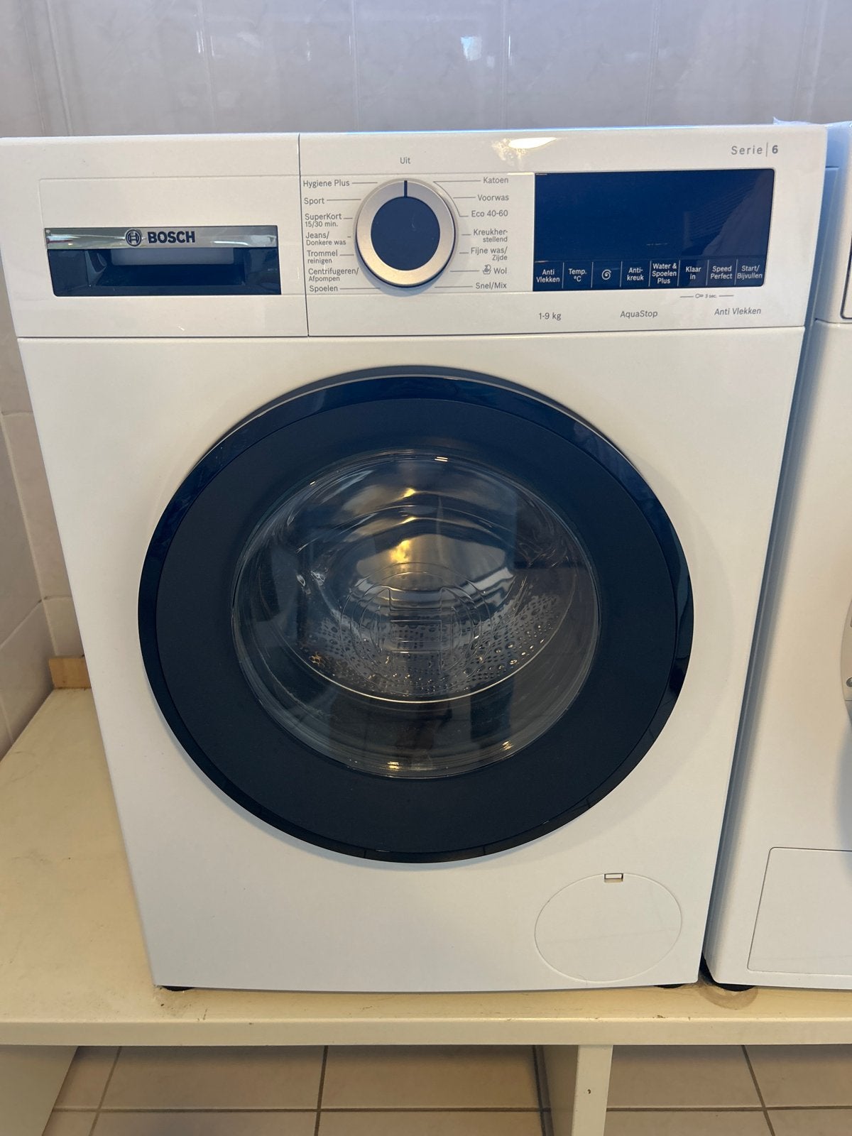 Bosch Serie 6 Wasmachine - 9 kg, 1200 toeren, Ophalen, 1200 tot 1600 toeren, Gebruikt, 8 tot 10 kg